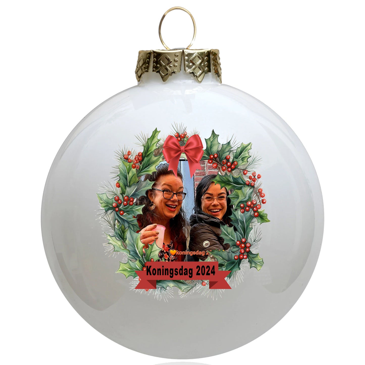 Kerstbal krans met foto